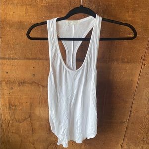 White Joah Brown tank with side slits